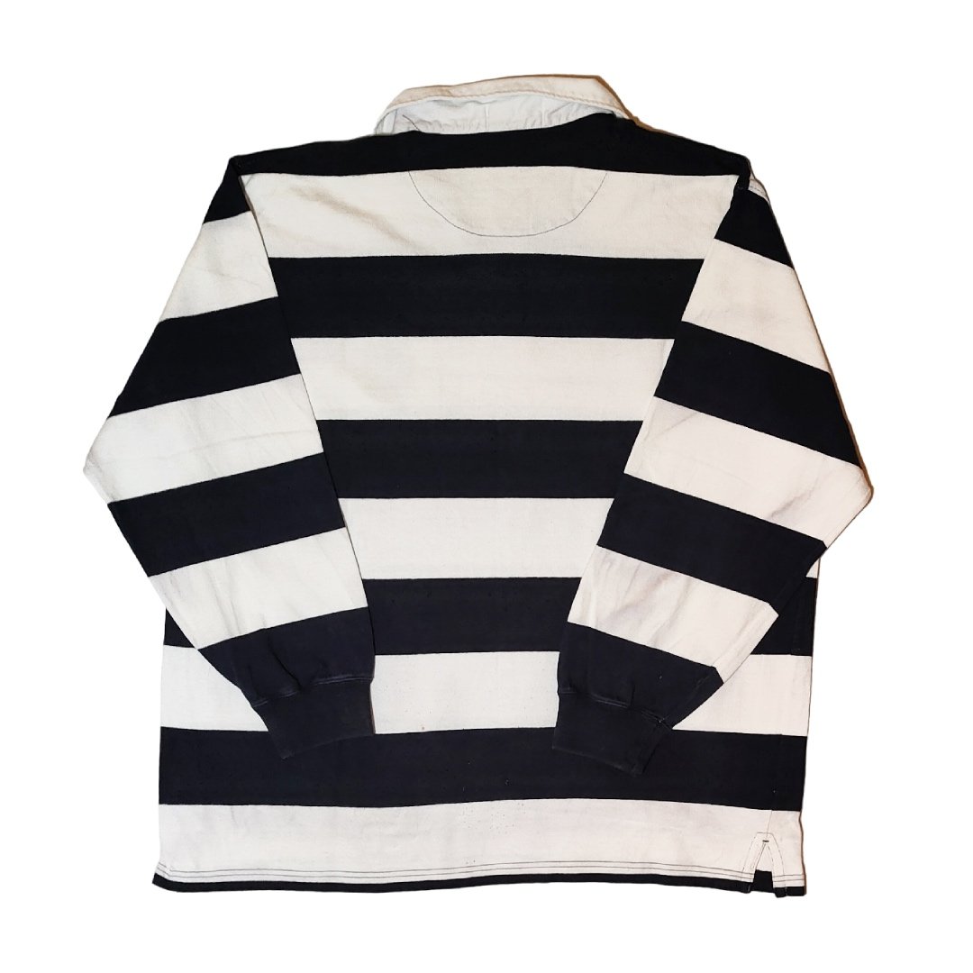 Polo longsleeve Ralph Lauren Crest Logo black white stripes