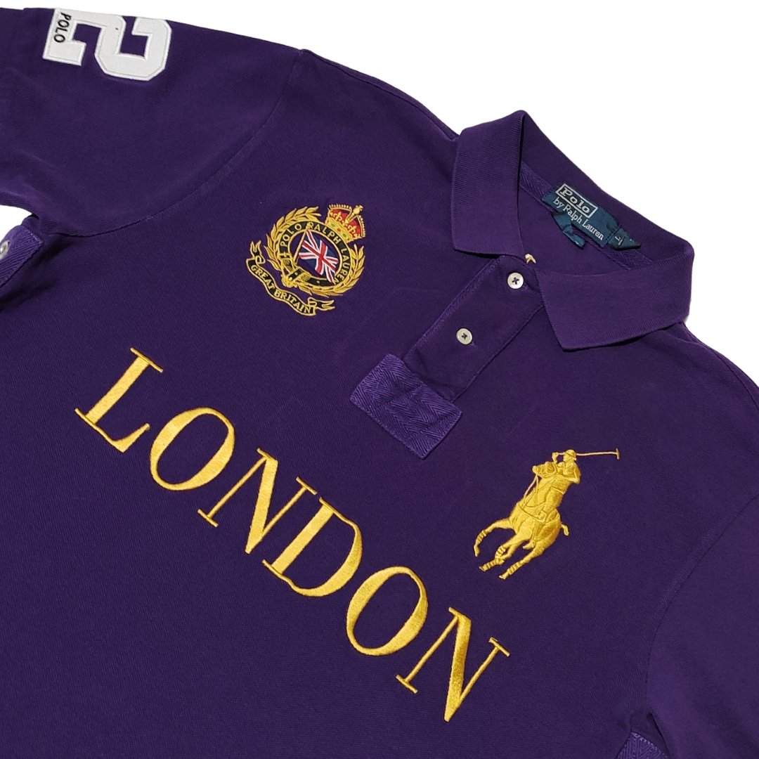 Polo Ralph Lauren Big Pony London Embroidery purple gold