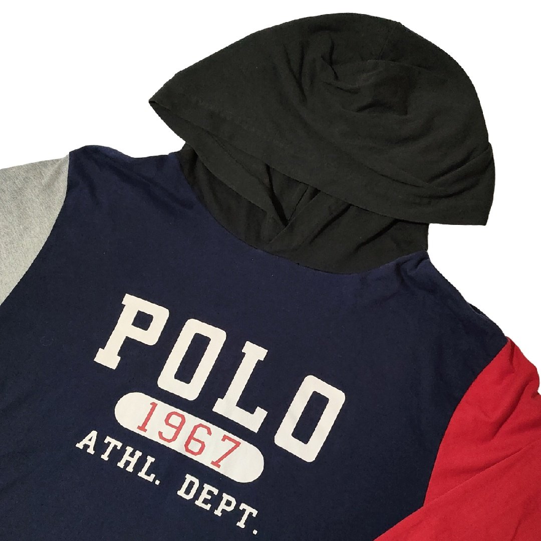 Polo Longsleeve Hoodie Ralph Lauren Polo Spellout blue red