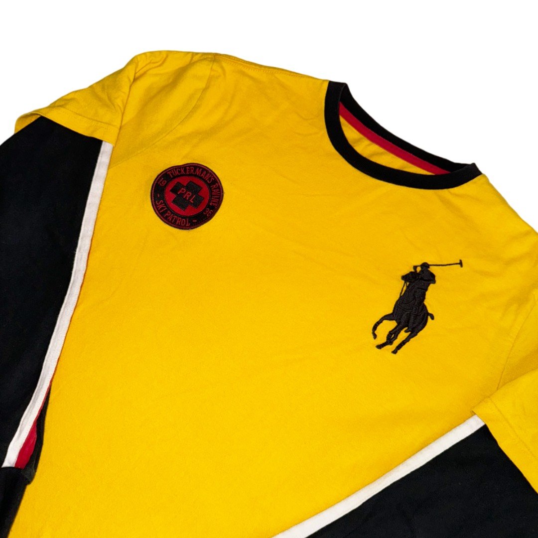 T-Shirt Longsleeve Polo Ralph Lauren Big Pony yellow black