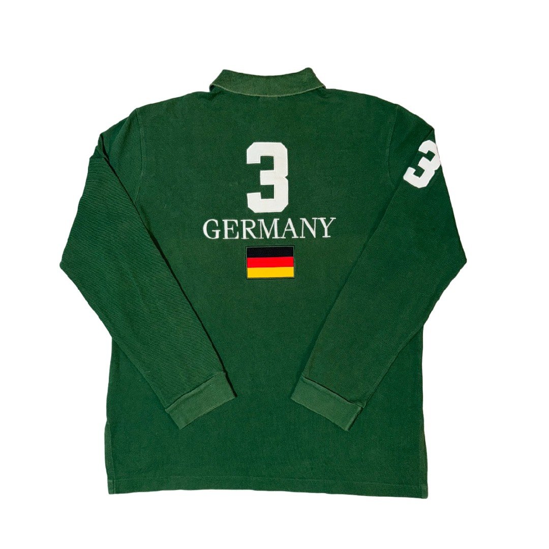 Polo Longsleeve Ralph Lauren Big Pony Germany Flag green