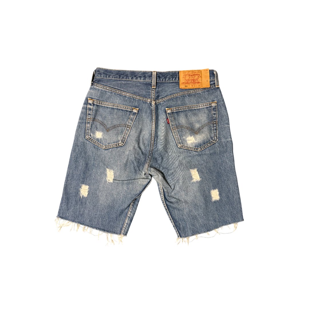 levis 501 shorts Light Blue Motorcycle Custom W33