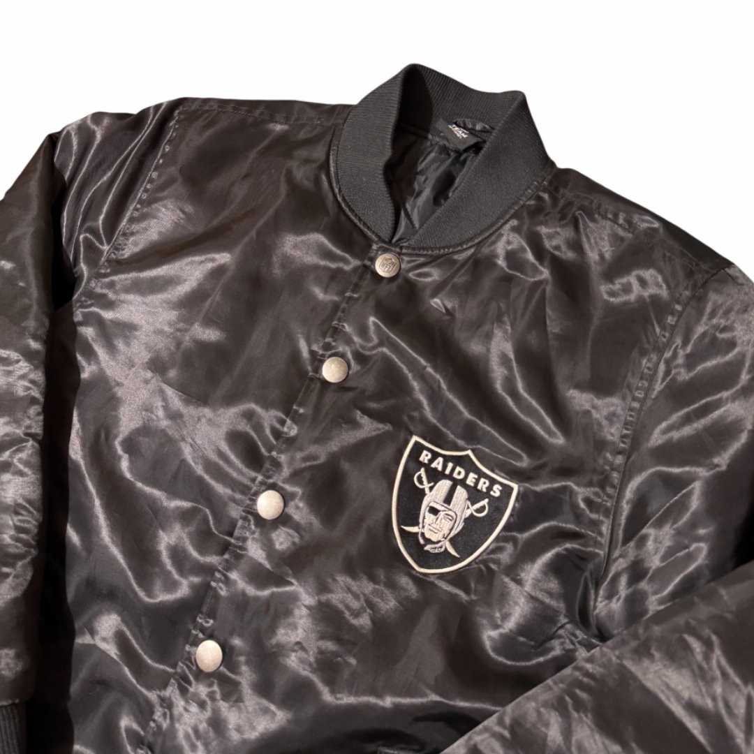 Satin Bomber Jacket NFL Oakland Raiders