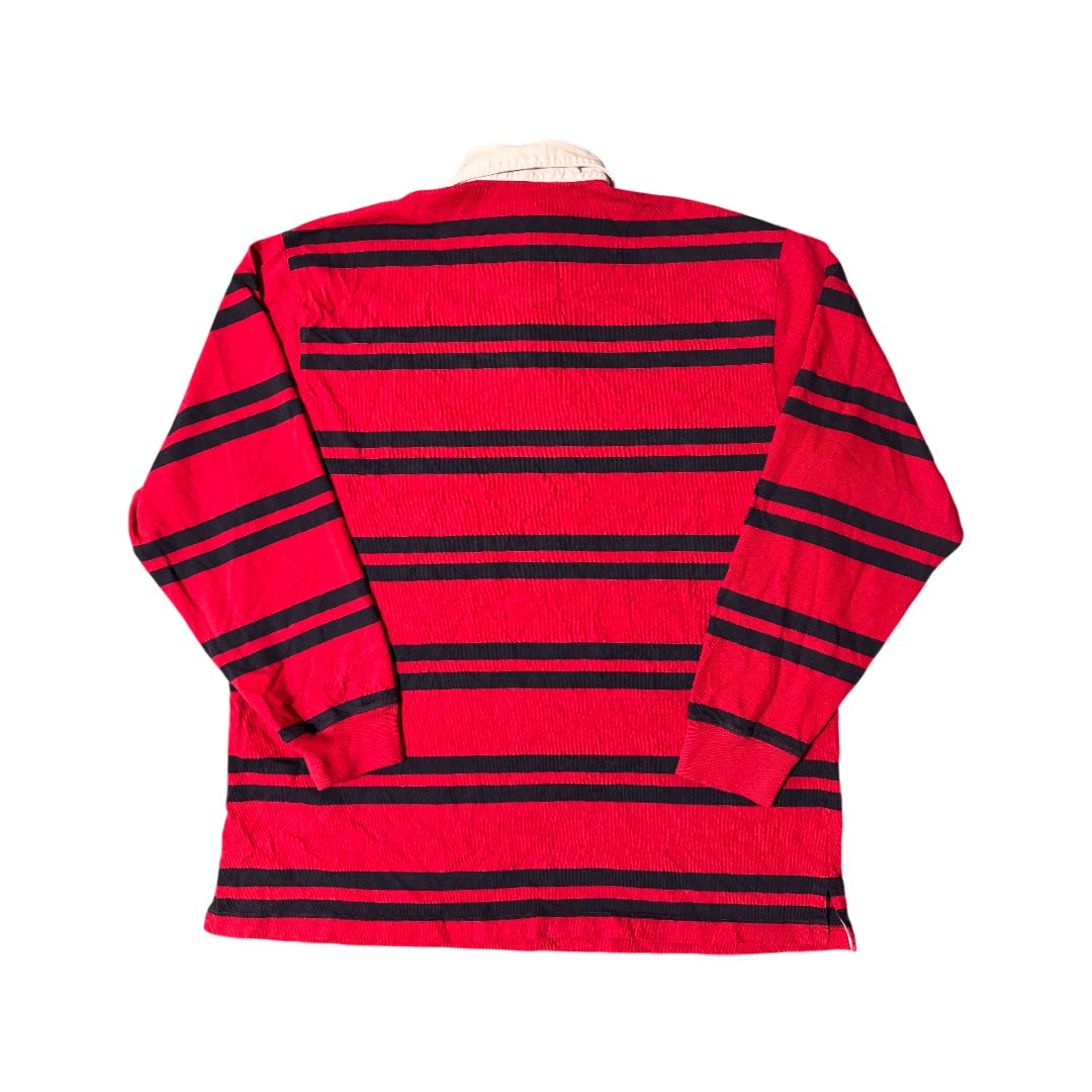 Polo Rugby Longsleeve Ralph Lauren Red Black Stripes