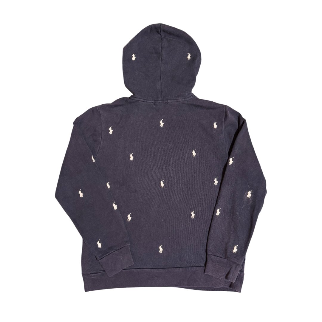 Hoodie Sweatshirt Polo Ralph Lauren Pony Texture Blue