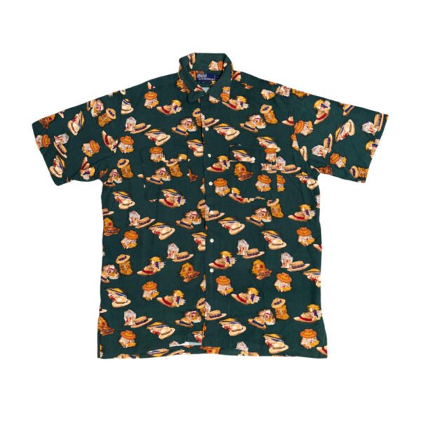 Short Sleeved Shirt Polo Ralph Lauren All Over Print Green