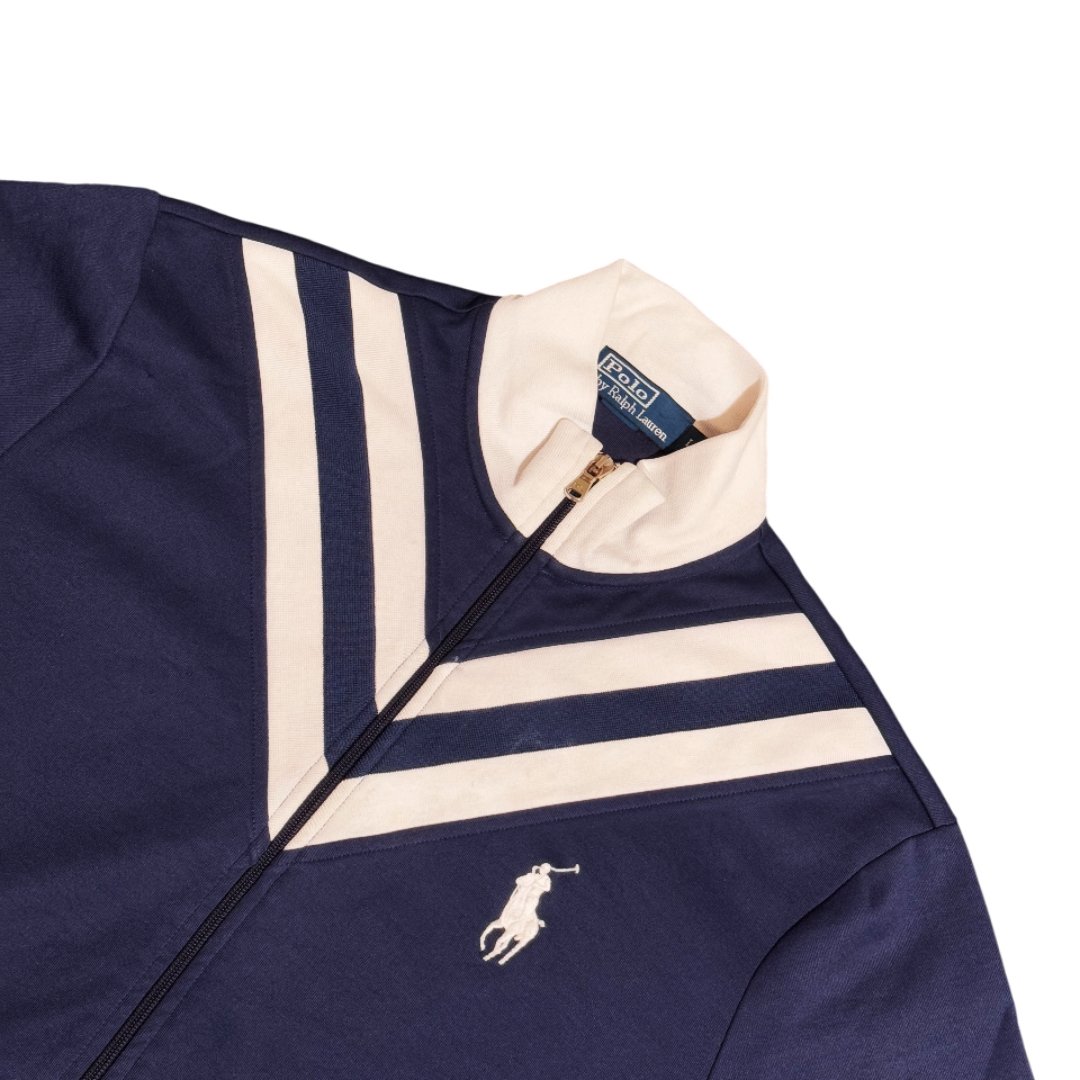 Full Zip Sweatshirt Polo Ralph Lauren Chevron Pony White