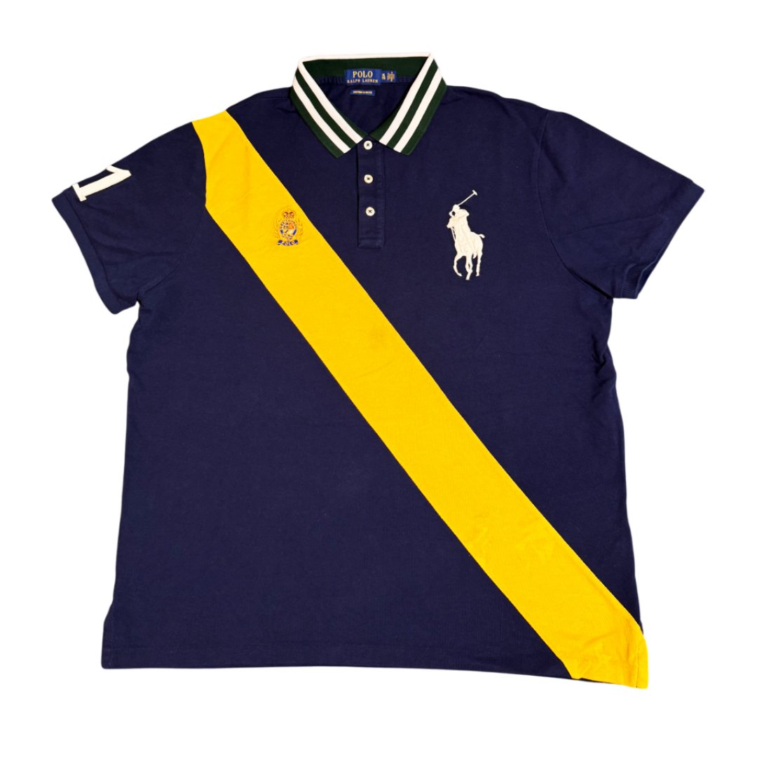 Polo Ralph Lauren Big Pony Crest Blue Yellow Stripe