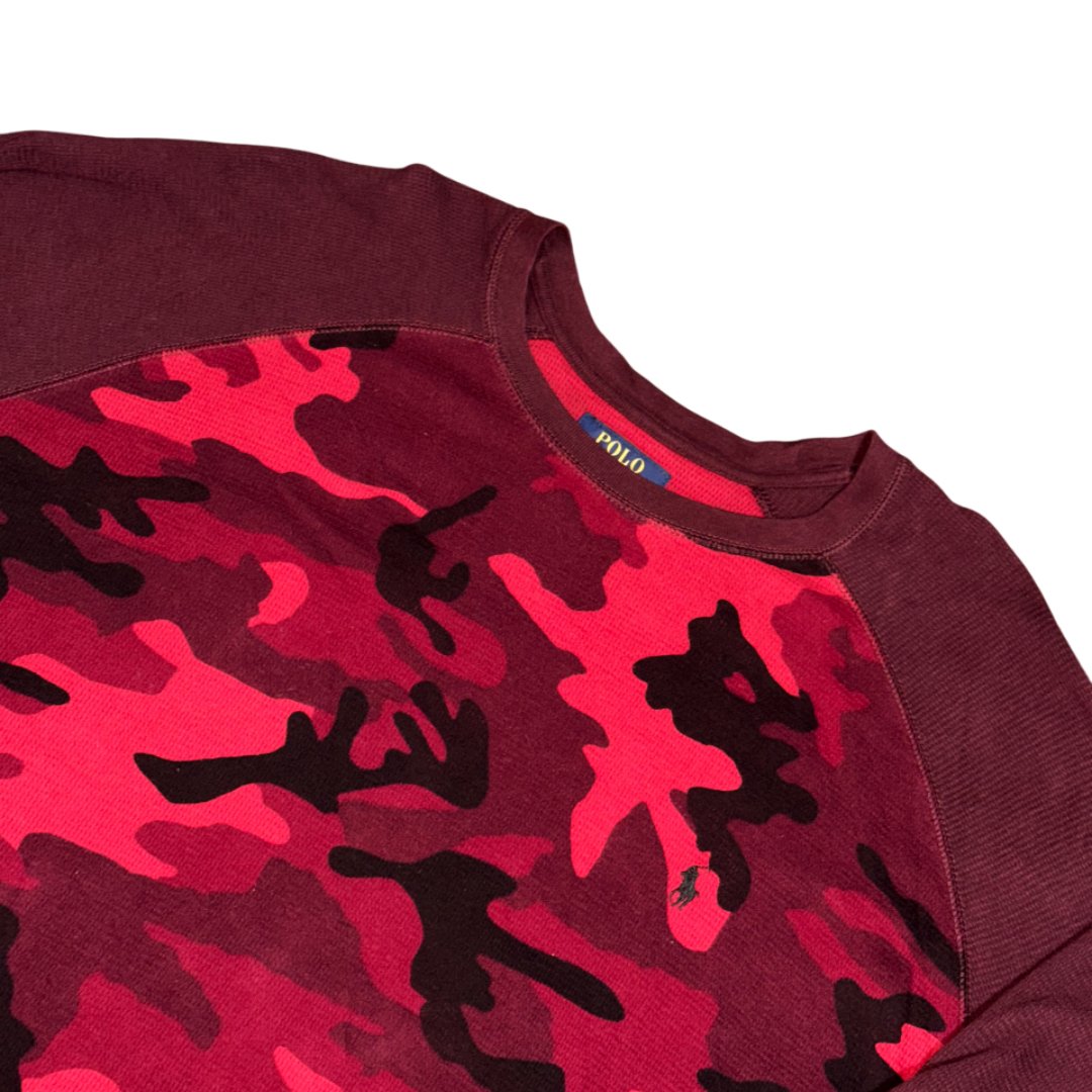 Pullover Sweater Polo Ralph Lauren Camo Red