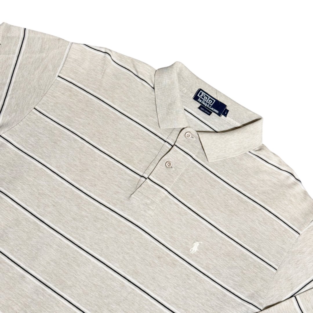 Longsleeve Polo Ralph Lauren Beige White Black Stripes