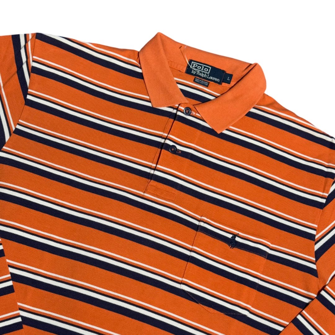 Polo Ralph Lauren Pony Logo stripes orange white
