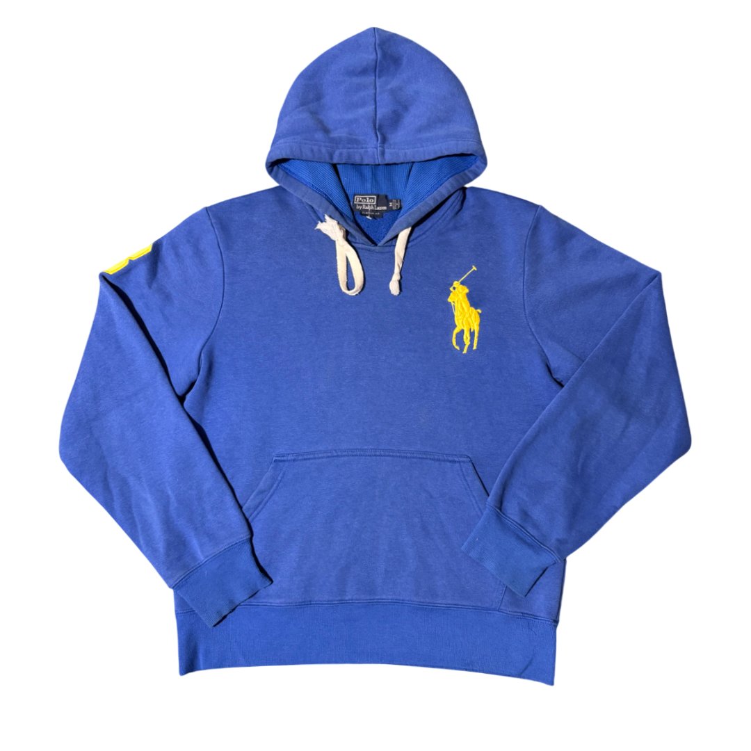 Hoodie Sweatshirt Polo Ralph Lauren Big Pony Blue Yellow